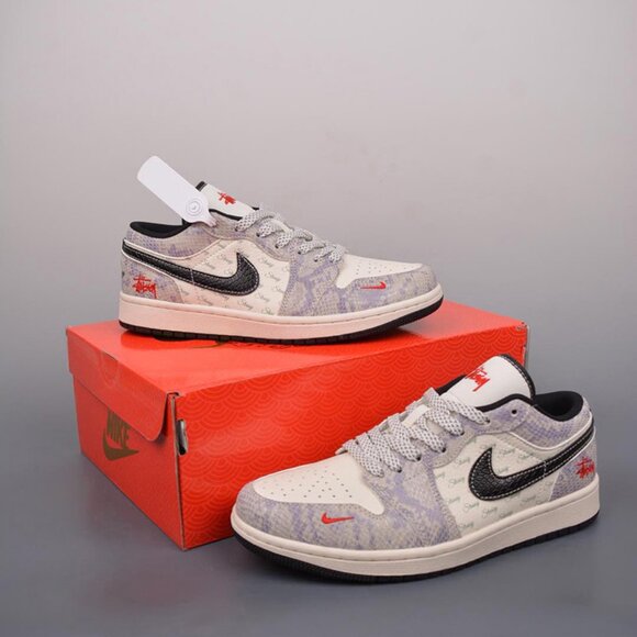 Air Jordan Low Snakeskin In Gray - Picture 1 of 9